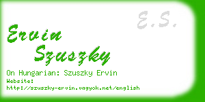 ervin szuszky business card